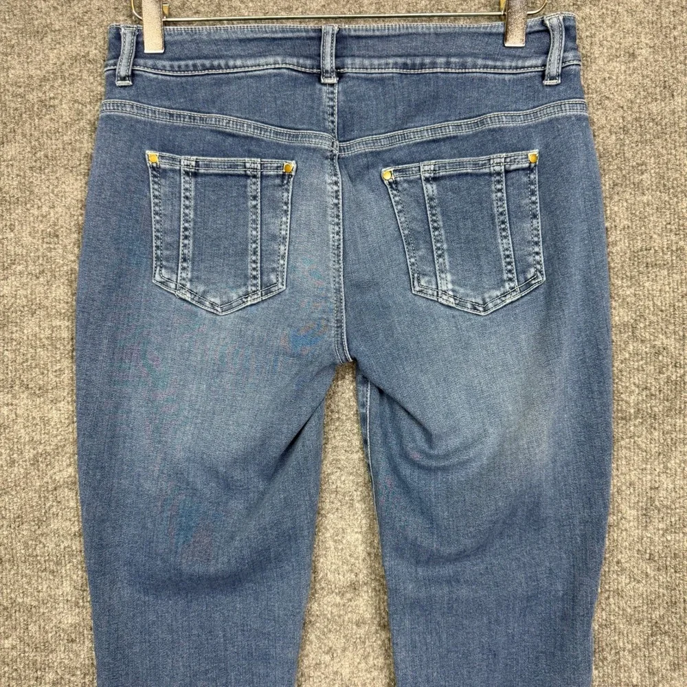 Chicos Jeans 0 Womens 8‎ Blue Platinum Cotton Stretch Denim Slim Fit Pull On